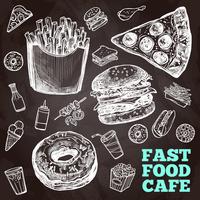 Fastfood schoolbord vector