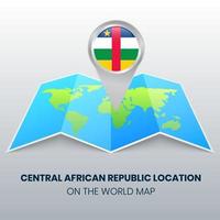 locatiepictogram van Centraal-Afrikaanse Republiek op de wereldkaart, ronde speldpictogram van Centraal-Afrikaanse Republiek vector