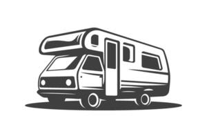 camper busje rv zomer camping reizen vakantie comfortabel vrachtauto auto isometrische icoon wijnoogst vector