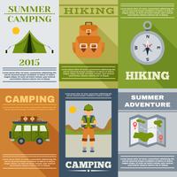 Camping posterset vector