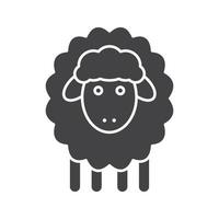 Pasen lam glyph icoon. schapen silhouet symbool. negatieve ruimte. vector geïsoleerde illustratie