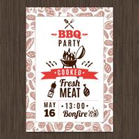 Bbq partij poster vector