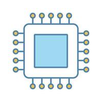 processor kleur icoon. microprocessor. processor. centrale verwerkingseenheid. geïntegreerde schakeling. computer, telefoonprocessor. chip, chipset, chip. geïsoleerde vectorillustratie vector