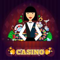 Casino Dealer Concept vector