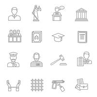 Justitie overzicht Icon Set vector