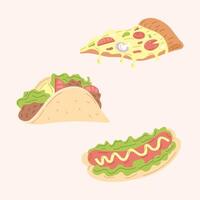 drie fastfoods vector