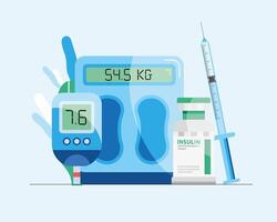 glucosemeters en insuline vector