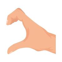 hand half hart symbool vector