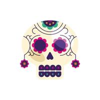 vrouwelijke Mexicaanse schedel vector