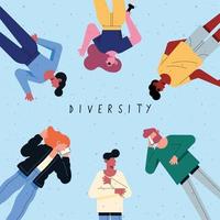 vrouwen en mannen van diversiteit vector