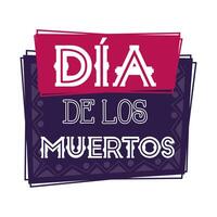 dia de los muertos viering label vector