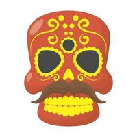 traditionele Mexicaanse schedelkop met snor vector