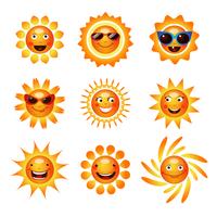 Zon smile smiley pictogrammen collectie vector