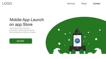 lancering van mobiele app in app store vector