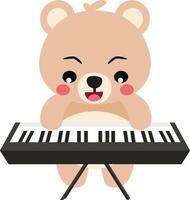 grappig teddy beer spelen de piano vector