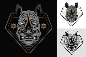 neushoorn logo sjabloon. illustratie van neushoorn voor kleding, koopwaar. vector