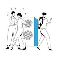 jong koppel dansen avatar karakter pictogram vector