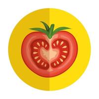 verse tomatengroente in cirkelvormig frame vector