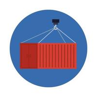 container hangend in frame rond vector