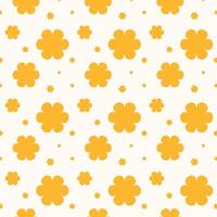 schattig oranje bloem kleur naadloos patroon vector