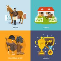 jockey flat set vector