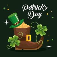 Saint Patrick Day met laars en decoratie vector