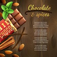 Chocolade en specerijen achtergrond vector