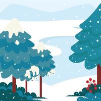 winter bos tafereel vector