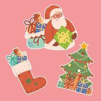 kerst stickers decoratie vector