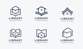 bibliotheek logo icon set vector