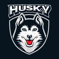 husky mascotte badge vector
