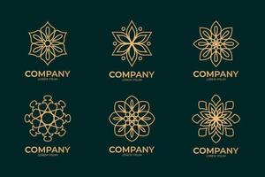 gouden mandala-logo-element vector