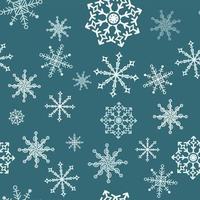 mooie sneeuwvlokken. duotoon naadloze winter textuur. winterse achtergrond. blauw en wit sneeuwpatroon. kerst sjabloon vector