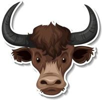 hoofd van bizon dieren cartoon sticker vector
