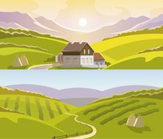 Berglandschap Banner Set vector