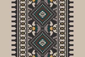 stropdas kleurstof patroon naadloos Australisch aboriginal patroon motief borduurwerk, pixel ikat borduurwerk ontwerp voor afdrukken patroon wijnoogst bloem volk Navajo lapwerk patroon vector