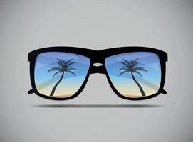zonnebril met een palmboom vectorillustratie vector