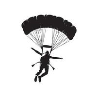 skydiver silhouet parachutespringen illustratie vector