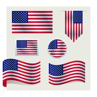 Amerikaanse vlag set vector