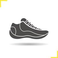 sneaker icoon. slagschaduw hardloopschoen silhouet symbool. sportschoenen. vector geïsoleerde illustratie