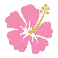 tropisch hibiscus bloem. Hawaii boeket voor zomer uitverkoop spandoeken. paradijs blad. exotisch roze bloem geïsoleerd ontwerp Aan wit achtergrond. vlak illustratie. vector