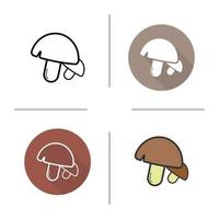 paddestoelen icoon. plat ontwerp, lineaire en kleurstijlen. champignons geïsoleerde vectorillustraties vector