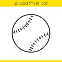 honkbal bal lineaire pictogram. sportuitrusting. softbal dunne lijn illustratie. contour symbool. vector geïsoleerde overzichtstekening