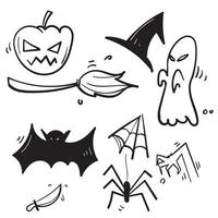 hand getrokken doodle halloween pictogram symbool illustratie met cartoon stijl vector