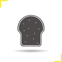 toast icoon. slagschaduw silhouet symbool. gesneden brood. vector geïsoleerde illustratie