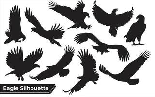 verzameling silhouetten van vogelarenden in verschillende posities vector