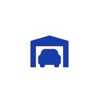 garage en auto pictogram, vector