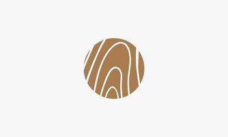 houtvezel cirkel logo ontwerp vector. bruine textuur hout illustratie. vector