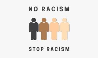 geen racisme stop racisme vectorillustratie. vector