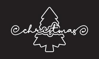 tekst kerstmis met boom vector achtergrond.